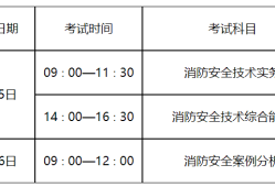 河北消防工程師考試時間安排,河北消防工程師考試時間