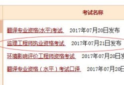 2017年監理工程師成績查詢,2017年監理工程師成績