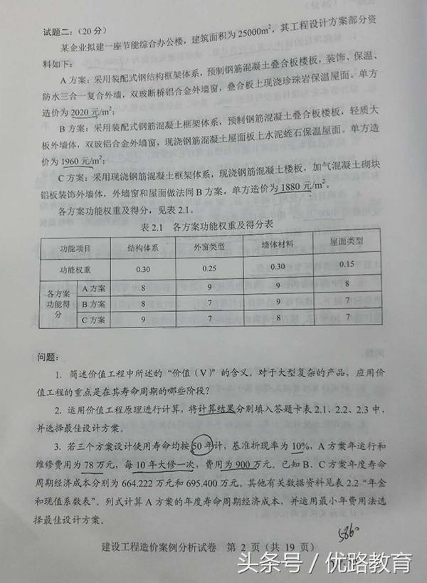 2017年一級(jí)造價(jià)工程師案例真題,2017年造價(jià)工程師案例真題  第2張